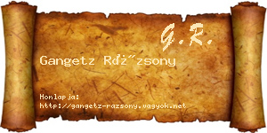 Gangetz Rázsony névjegykártya